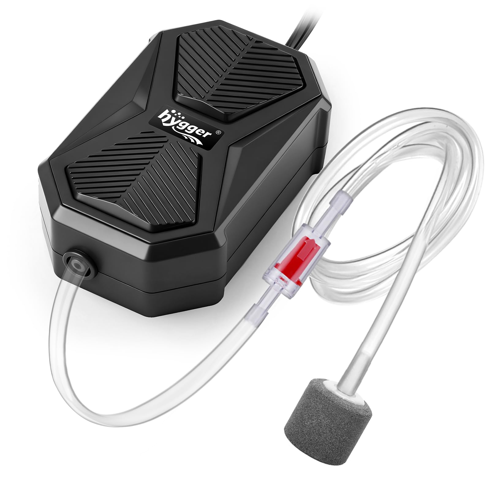 Hygger aquarium air pump single outlet keeps small tanks quietly oxygenated.
