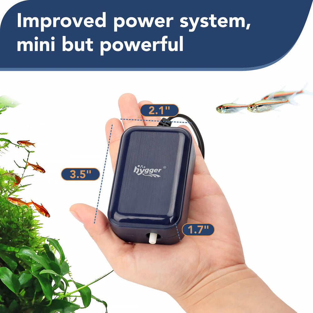 hygger air pump thickened ABS seal reduces vibration for calmer water