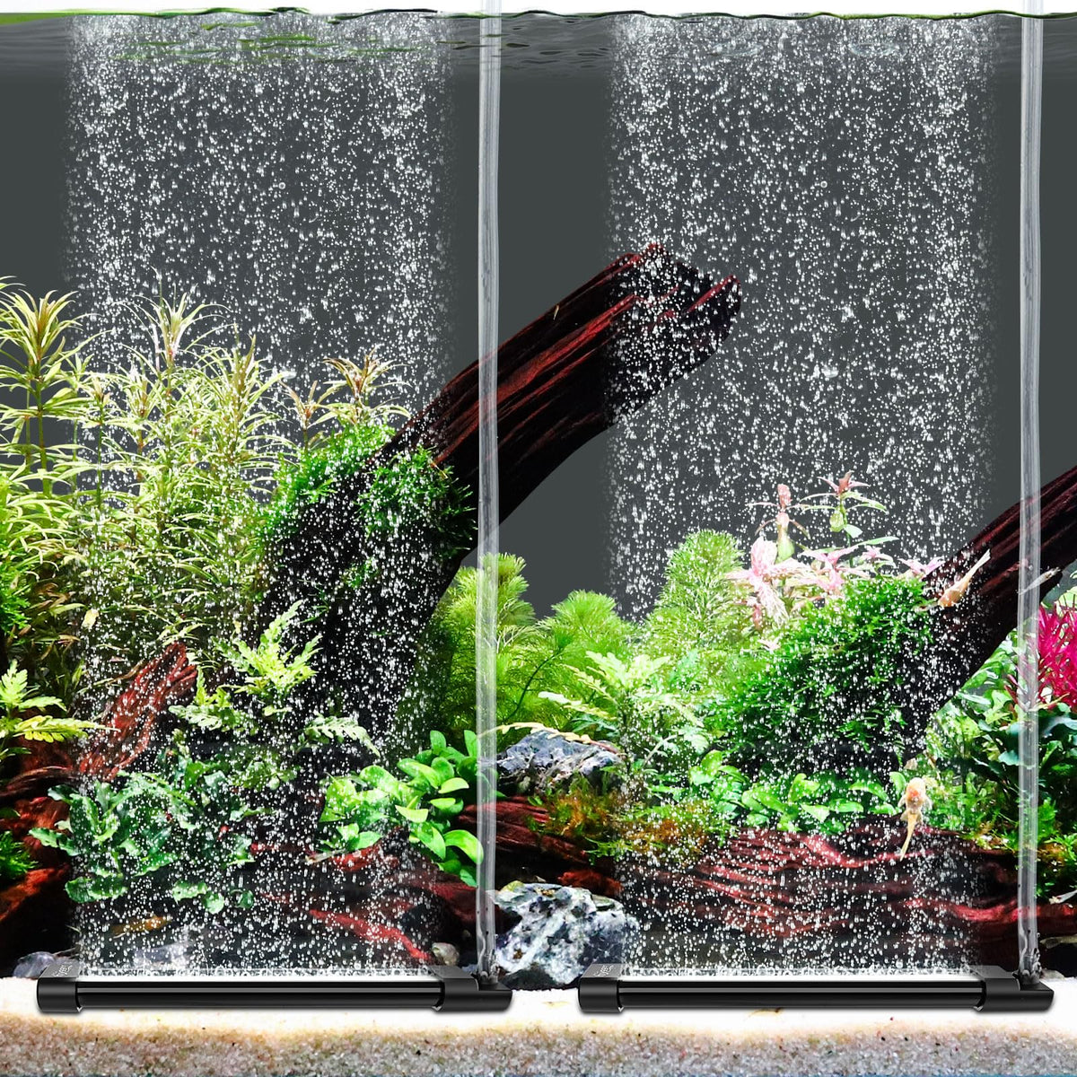 hygger aquarium bubble curtain wall forms a delicate bubble cloud to improve surface agitation.