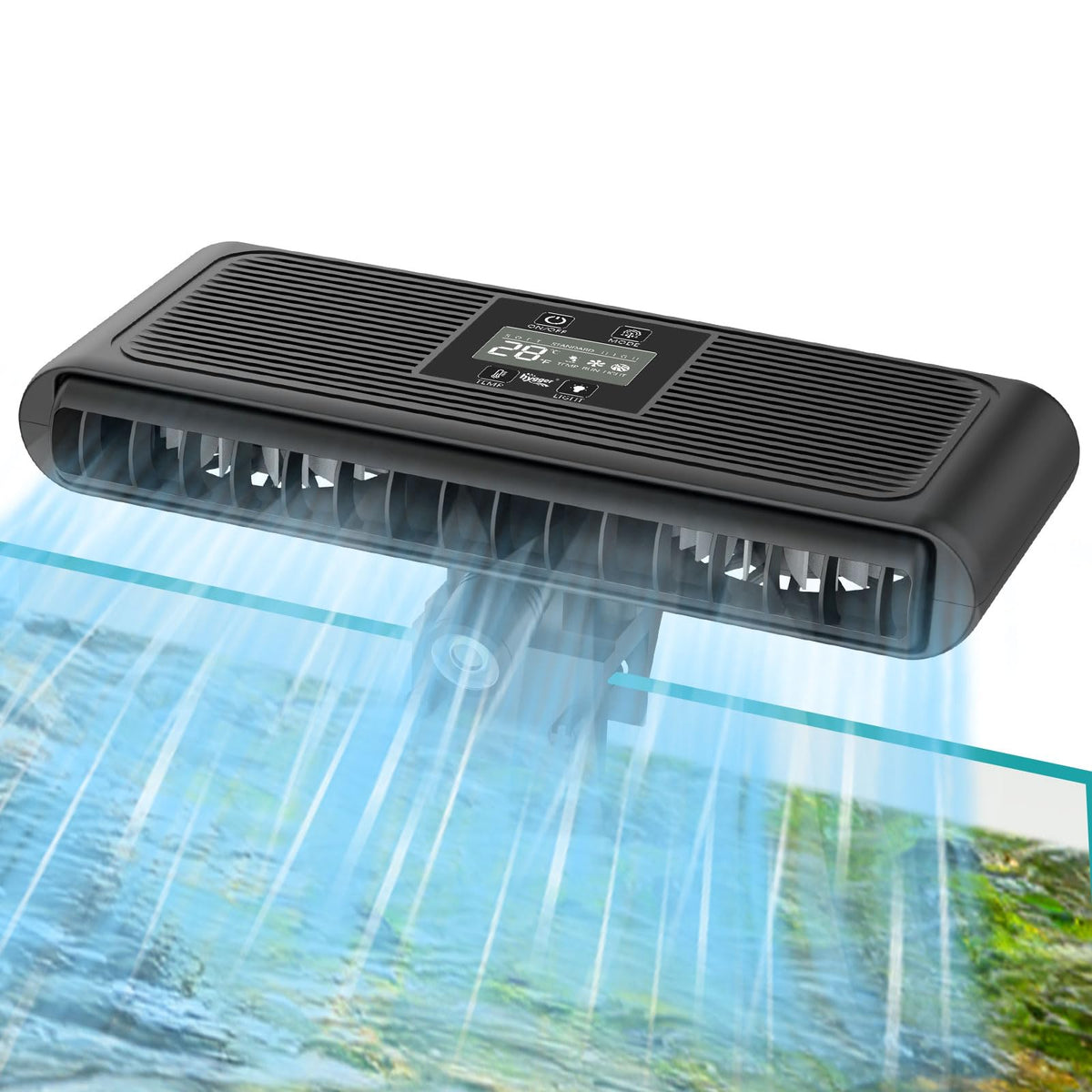 Hygger Aquarium Chiller Fan front view showing steady cooling for fish tanks
