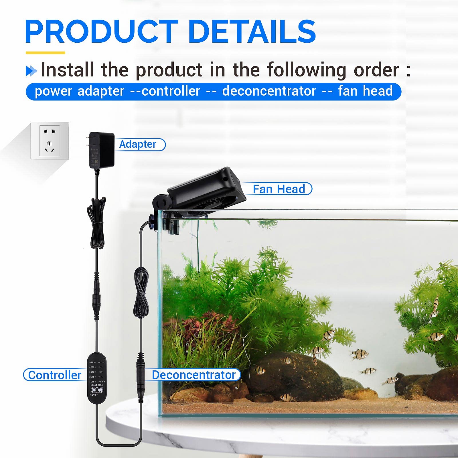 Hygger mounting clip shows stable wall mounting for tanks.