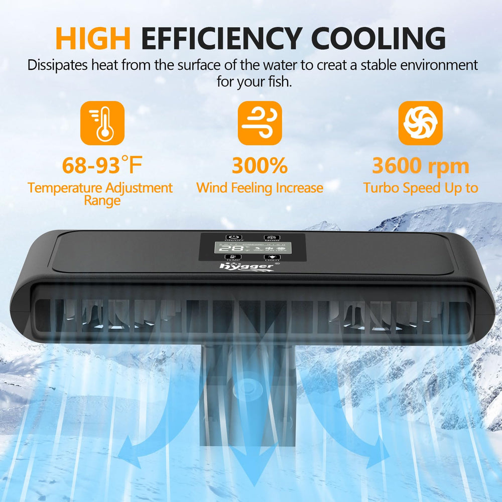 Hygger Aquarium Chiller Fan side mount for easy tank setup and stability
