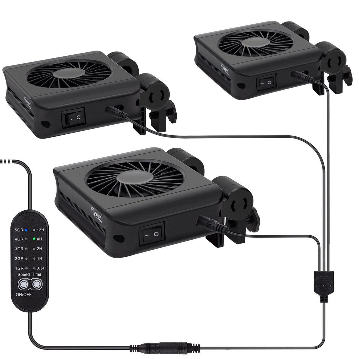 Hygger three-head aquarium chiller fan for quiet cooling and stable temperature