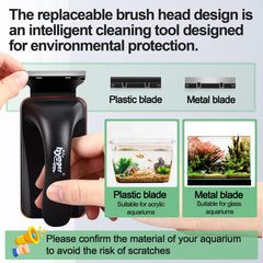 hygger detachable dual blades head enables glass and acrylic cleaning