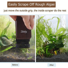 Hygger internal scrubber floats up, making retrieval easy after cleaning.