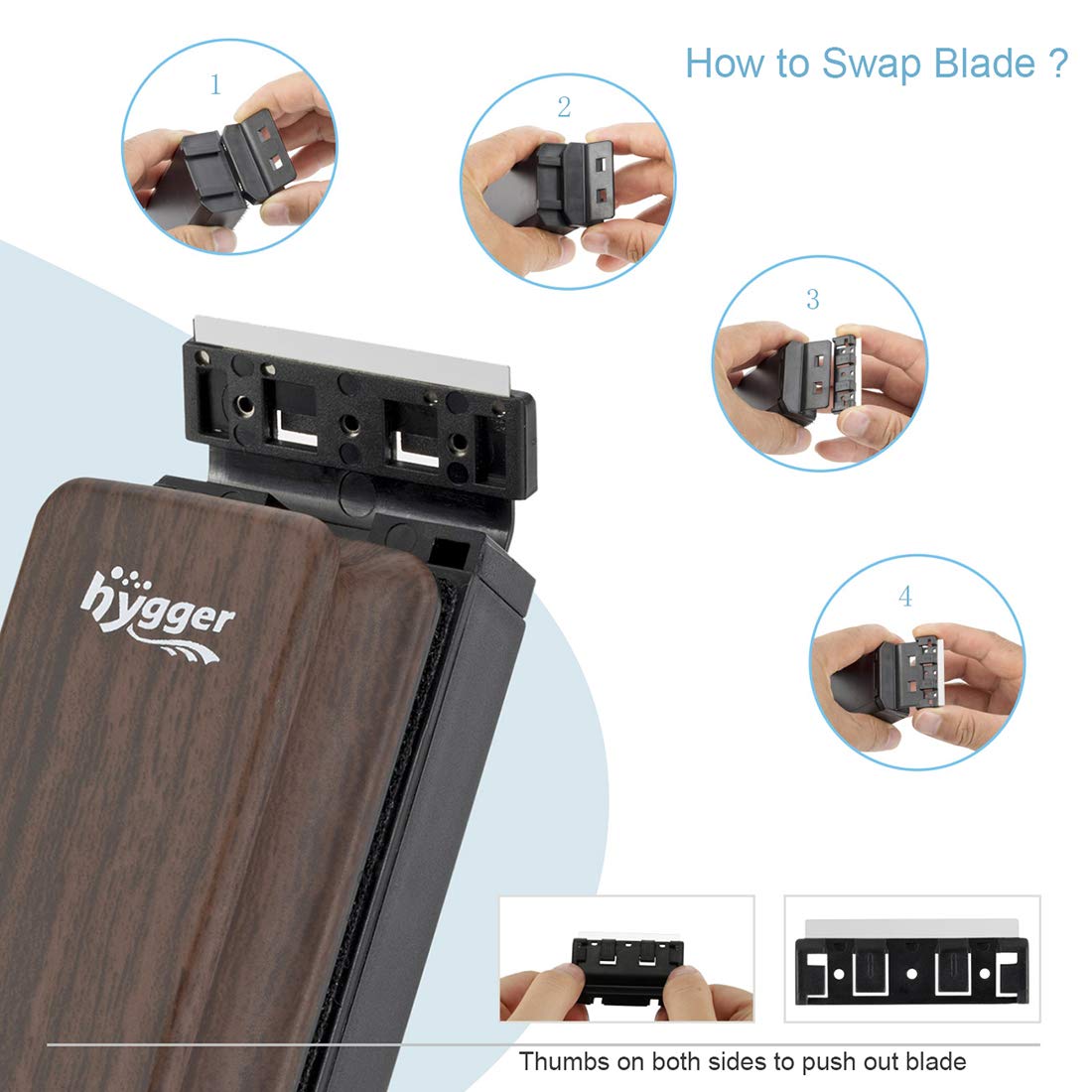 Hygger plastic blade optimized for saltwater glass tank cleaning.