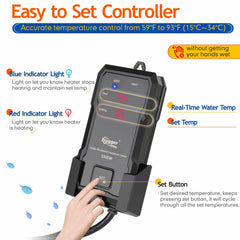 Hygger controller display visible on the setup for easy temperature checks
