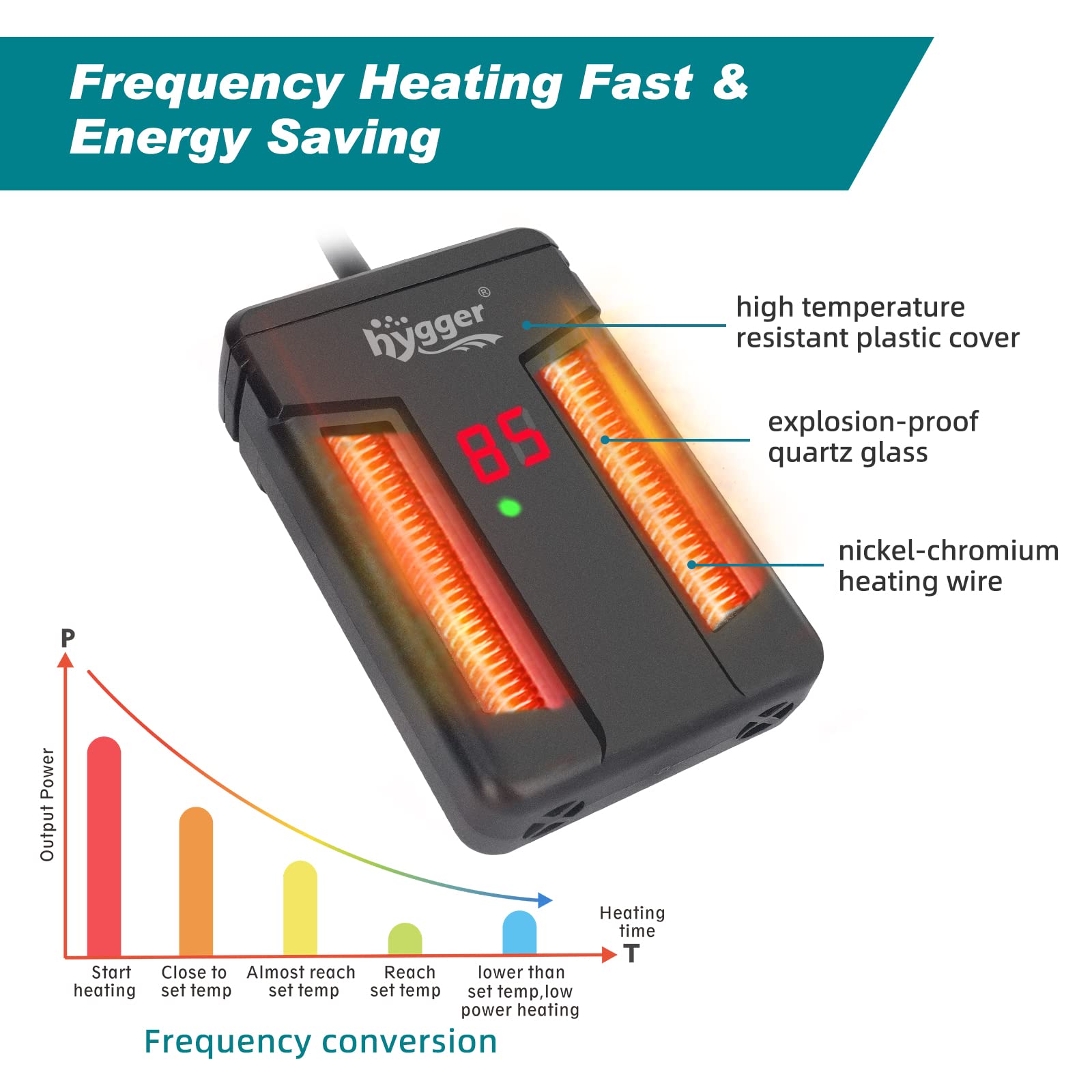 hygger aquarium heater with external controller for quick adjustment