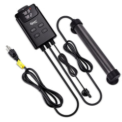 hygger aquarium heater external display shows set and actual temps for precise control