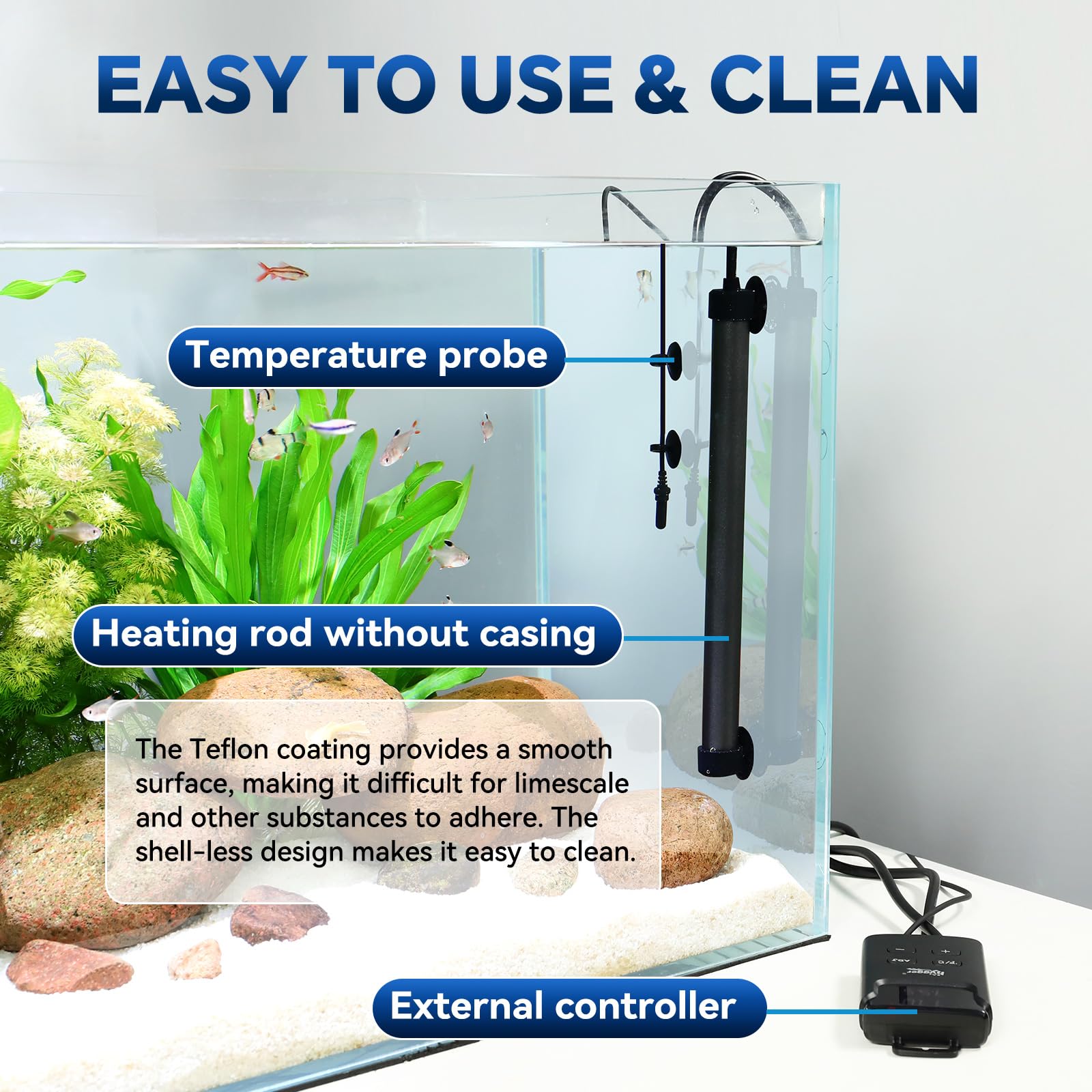 hygger aquarium heater overheat protection safeguards the tank during use