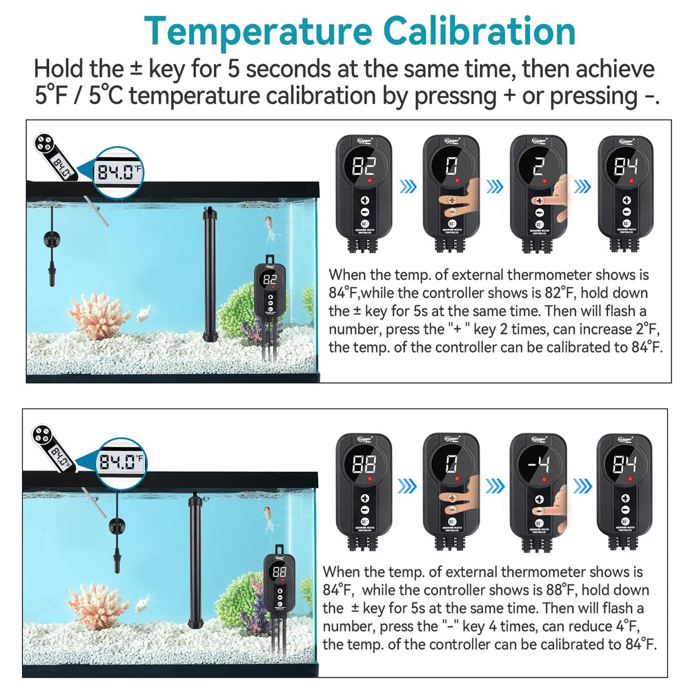 Hygger suction cups secure the heater for stable placement in the tank.