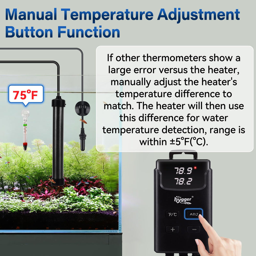 hygger aquarium heater temperature sensor ensures accurate readings
