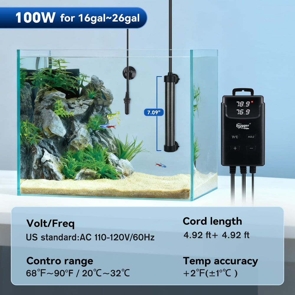 hygger aquarium heater titanium coating resists corrosion for longer life