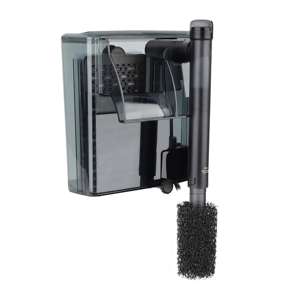Hygger Aquarium HOB filter 105 GPH in operation enhances water circulation.