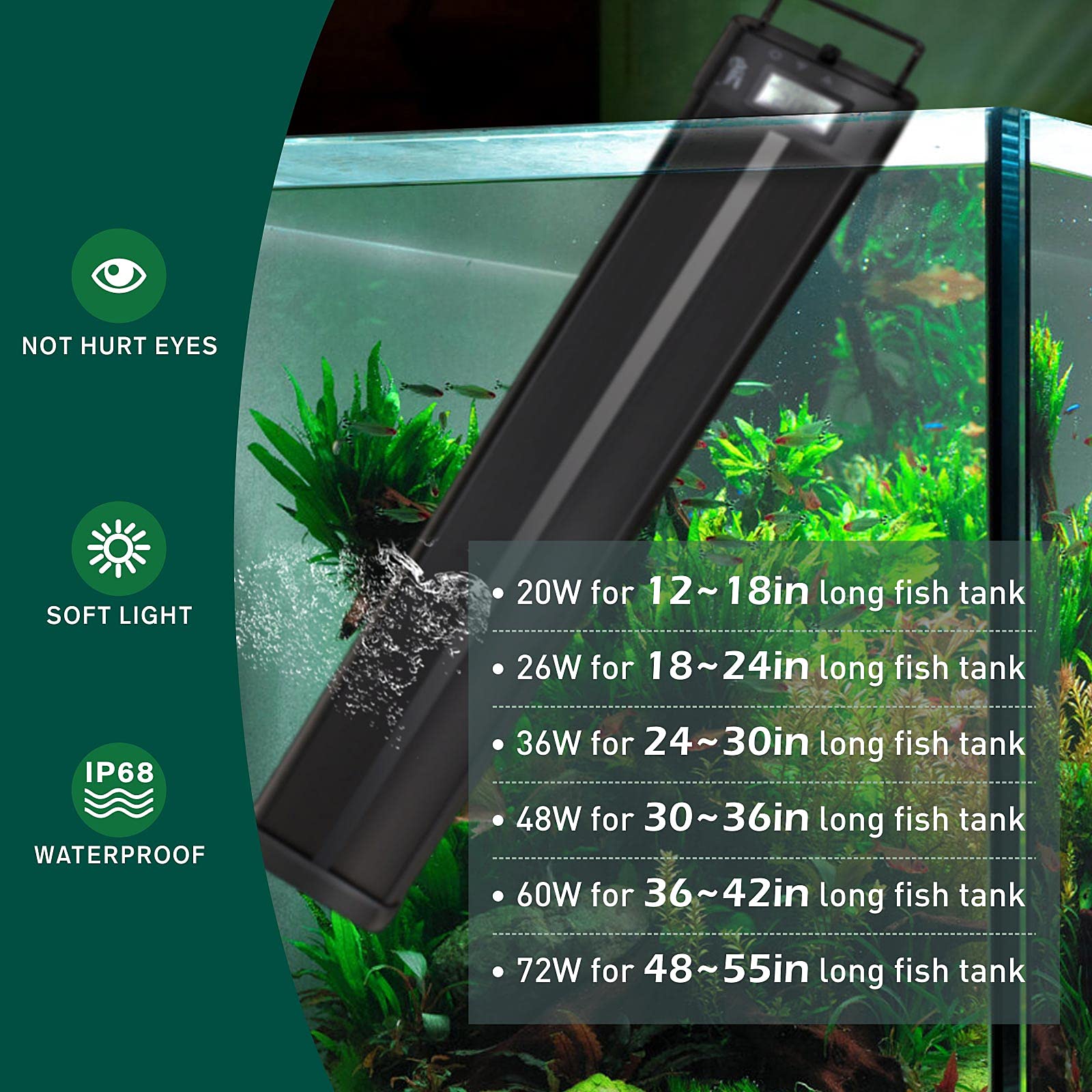 Hygger IP68 waterproof beads allow easy cleaning and durable performance
