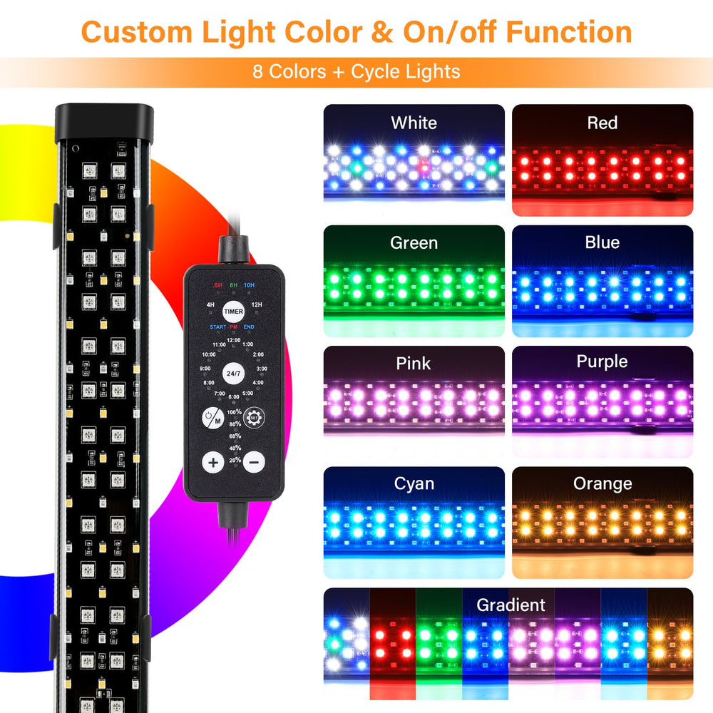 Hygger aquarium light 24/7 cycle imitates natural day-night transitions.