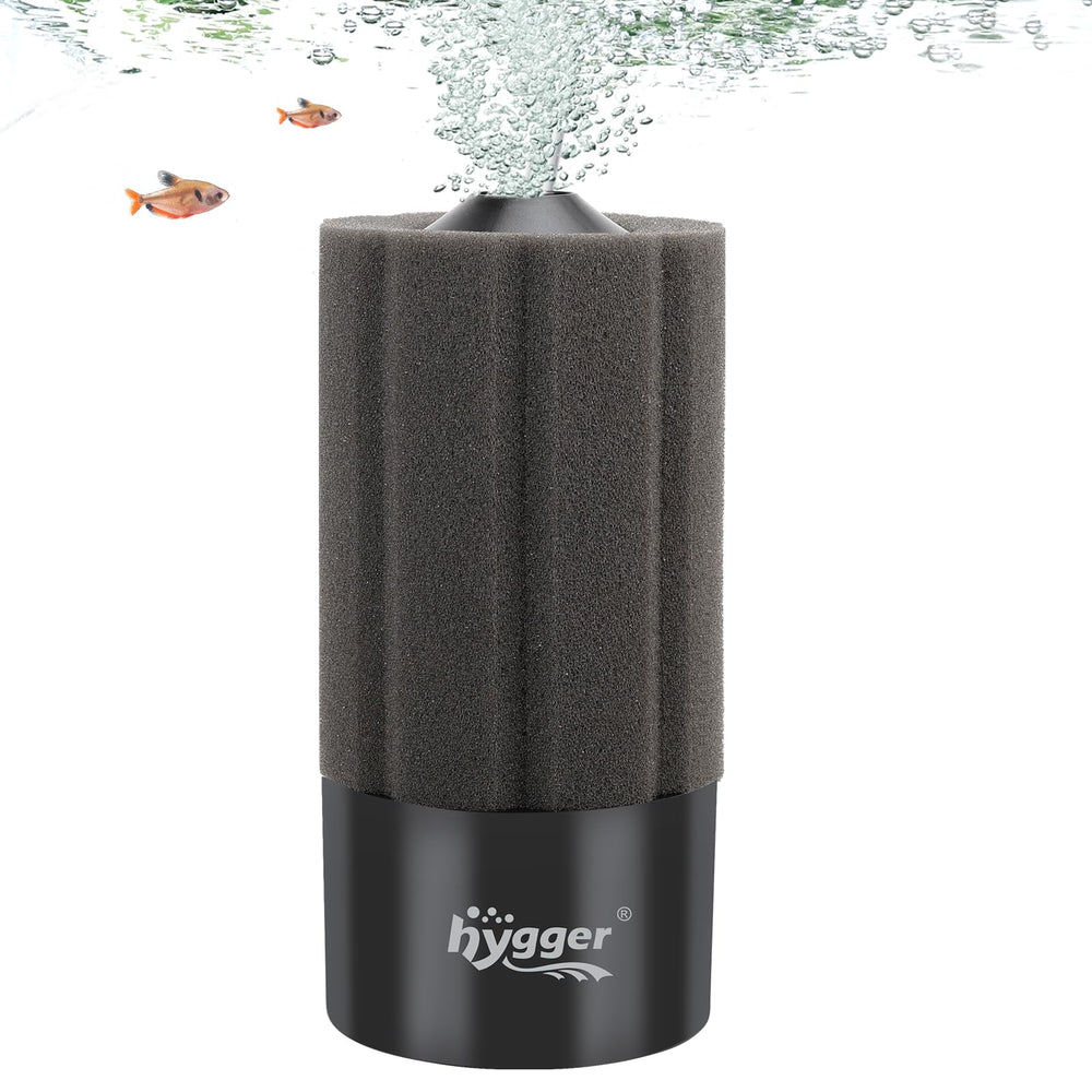 Hygger sponge filter 20-55g angled view enhances aquarium clarity