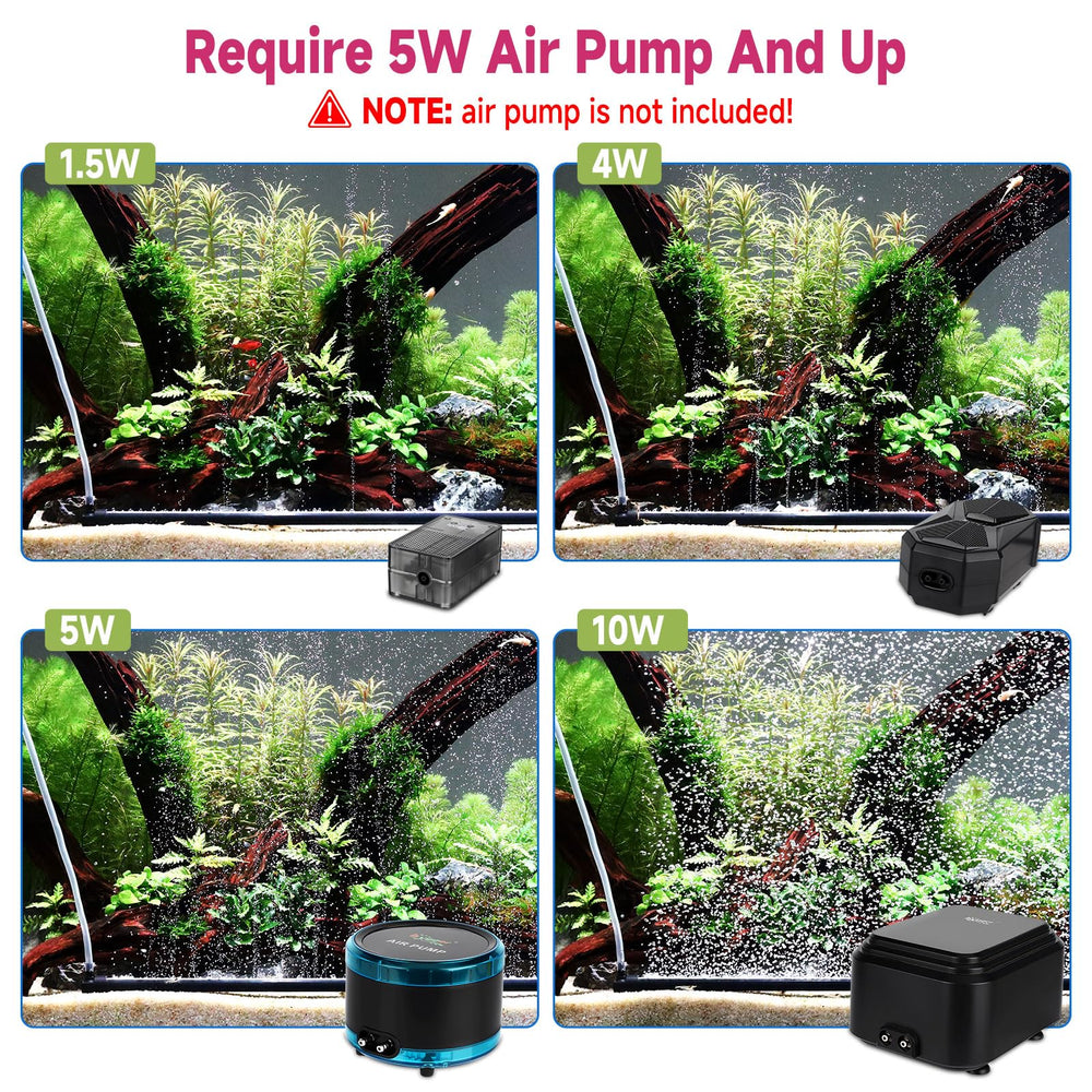 Hygger Suction Cups secure the bubble bar for neat layouts.