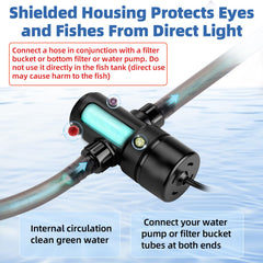 hygger aquarium U-V light in use inside or outside the tank.