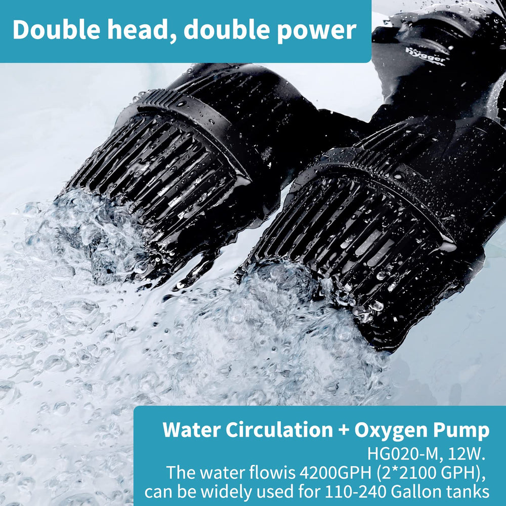 Hygger aquarium wave maker 12W creating surface agitation for better oxygen exchange.