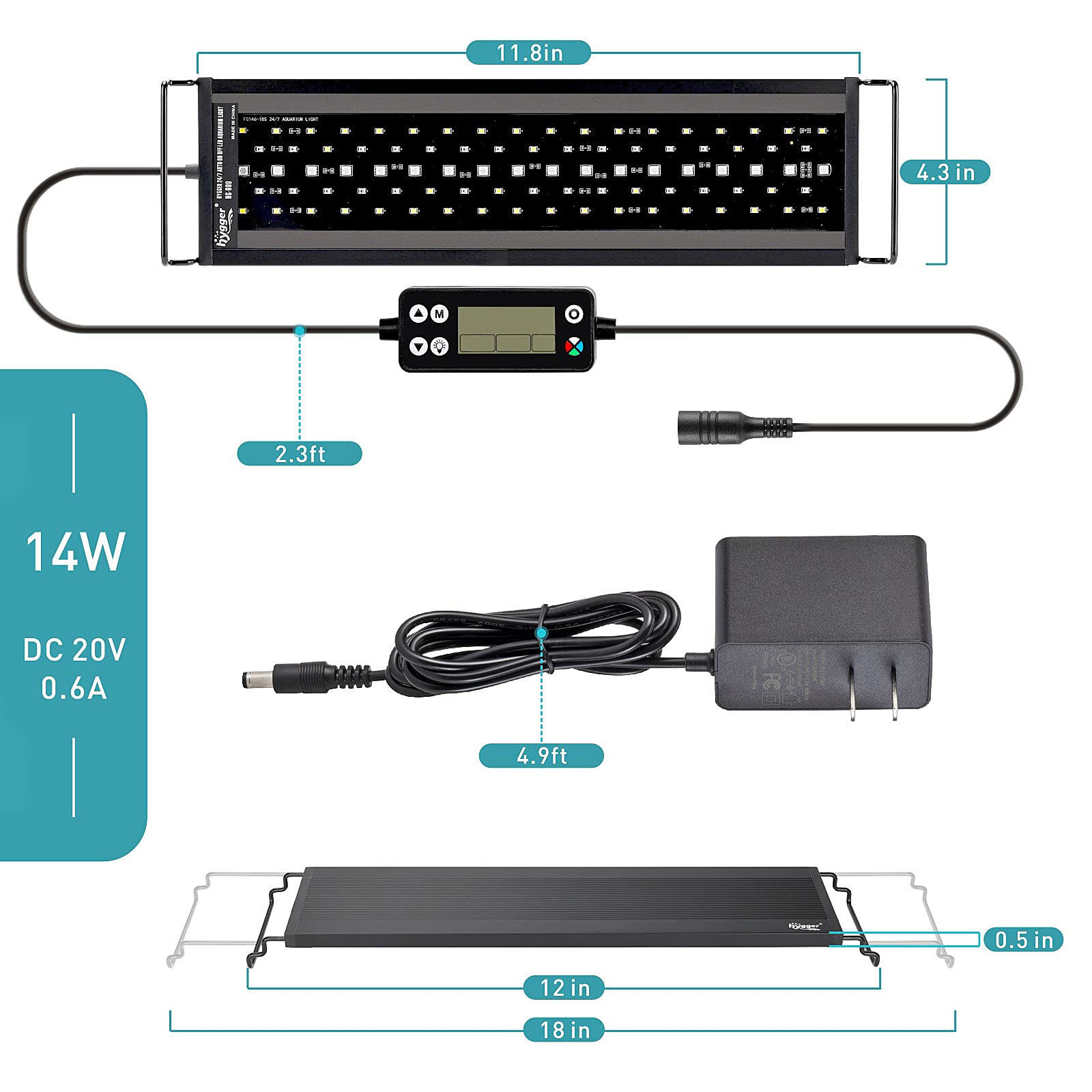 Hygger package includes everything needed for immediate installation and reliable operation