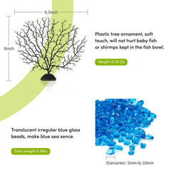 Hygger blue glass beads create calming, decorative aquarium accents