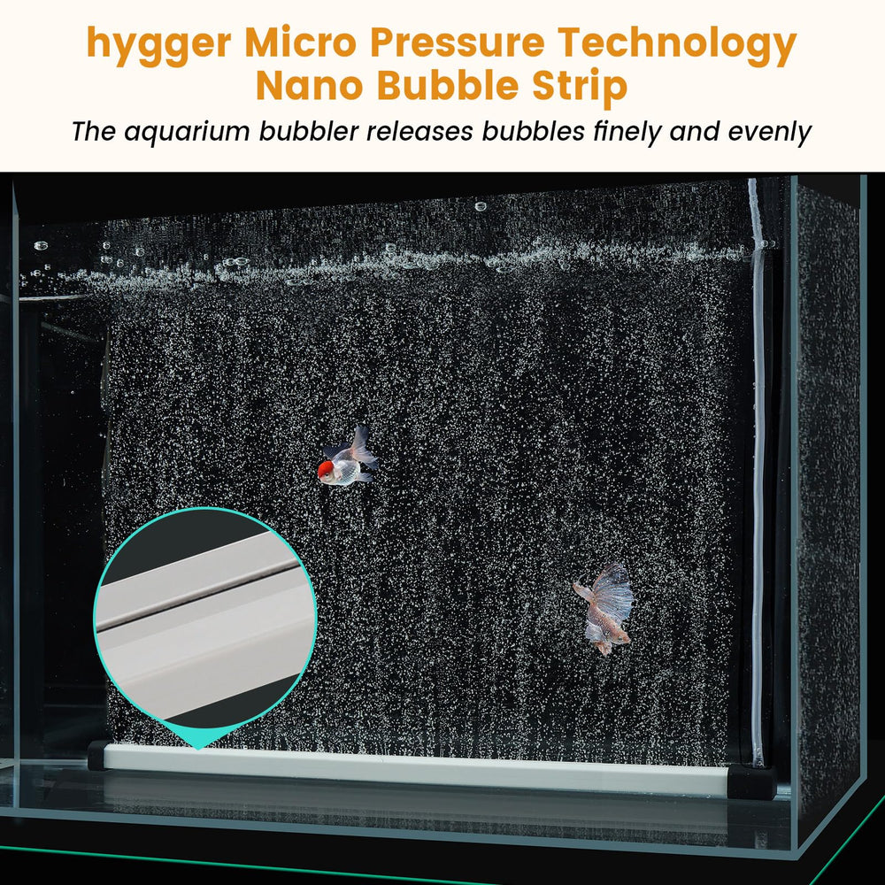 hygger bubble strip 13.8in dense bubble curtain demonstrates fine bubbles for oxygen.