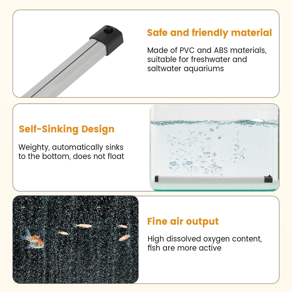 hygger bubble strip 13.8in quiet diffuser offers near-silent operation in tanks.