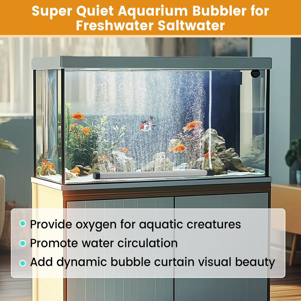 hygger bubble strip 13.8in self-sinking base ensures stable bottom placement.