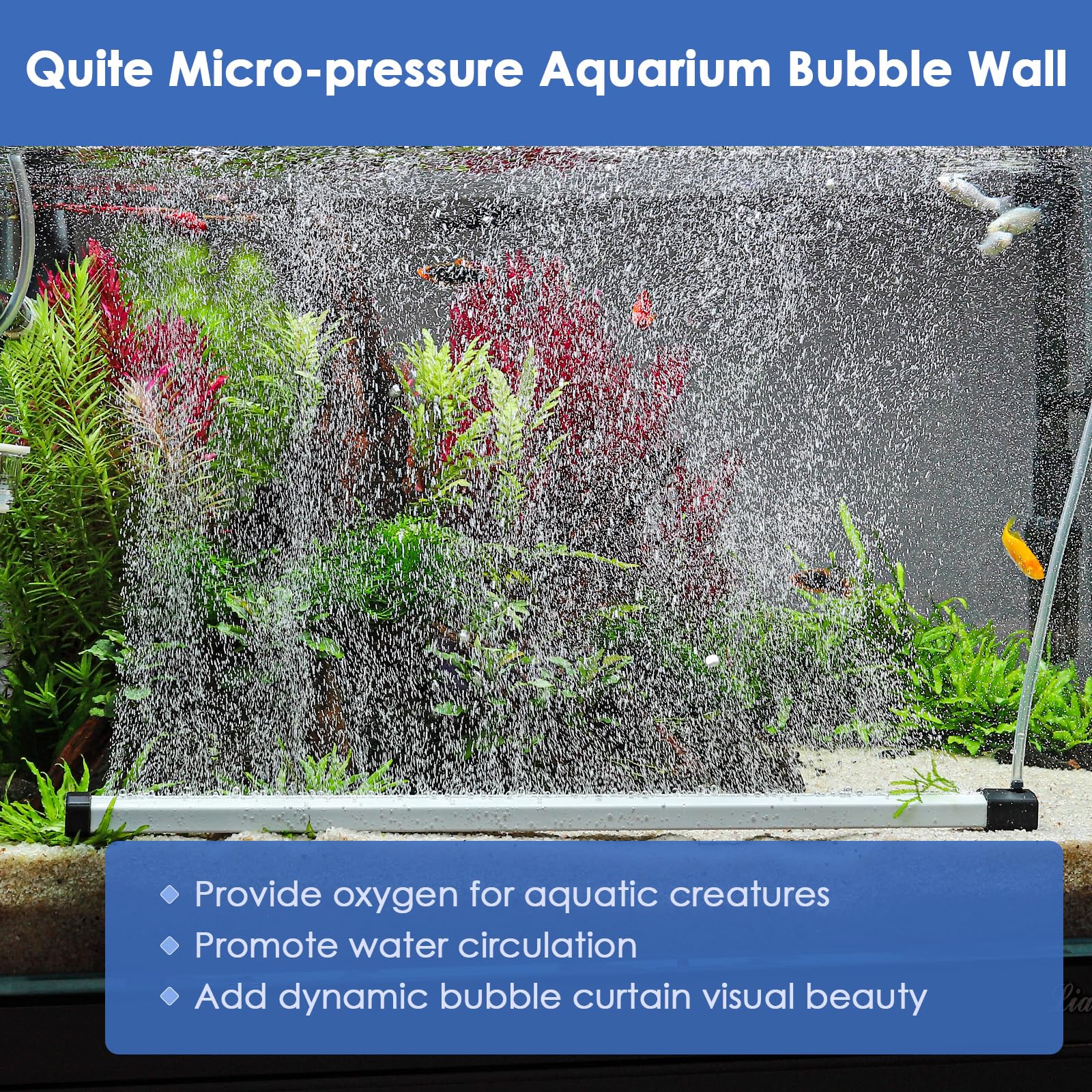 hygger bubble strip installation with tubing and suction cup for quick setup