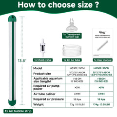 Hygger Bubble Strip front view with self-sinking design for stable placement