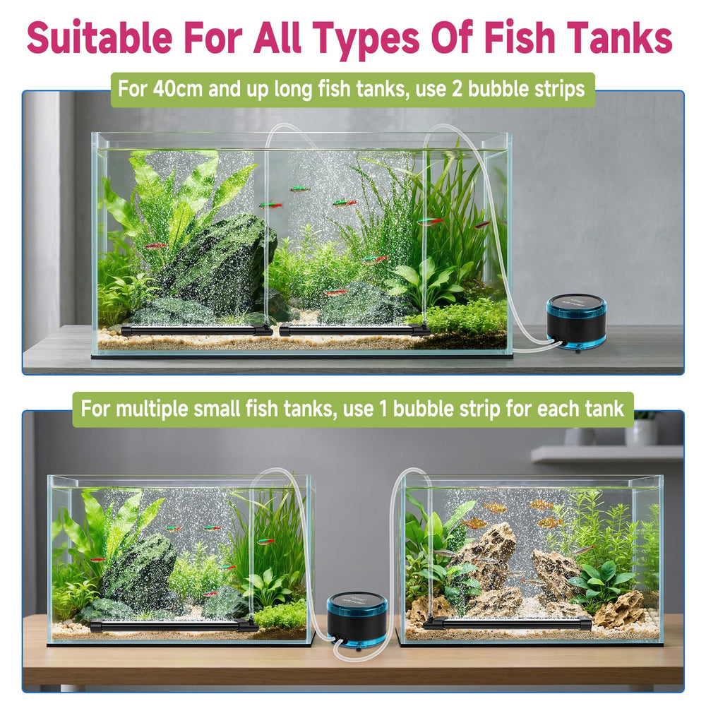 hygger bubbler in action delivering gentle, quiet aeration in the tank.