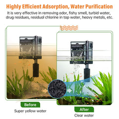 Hygger carbon purification in aquarium image suggests clearer, healthier water.