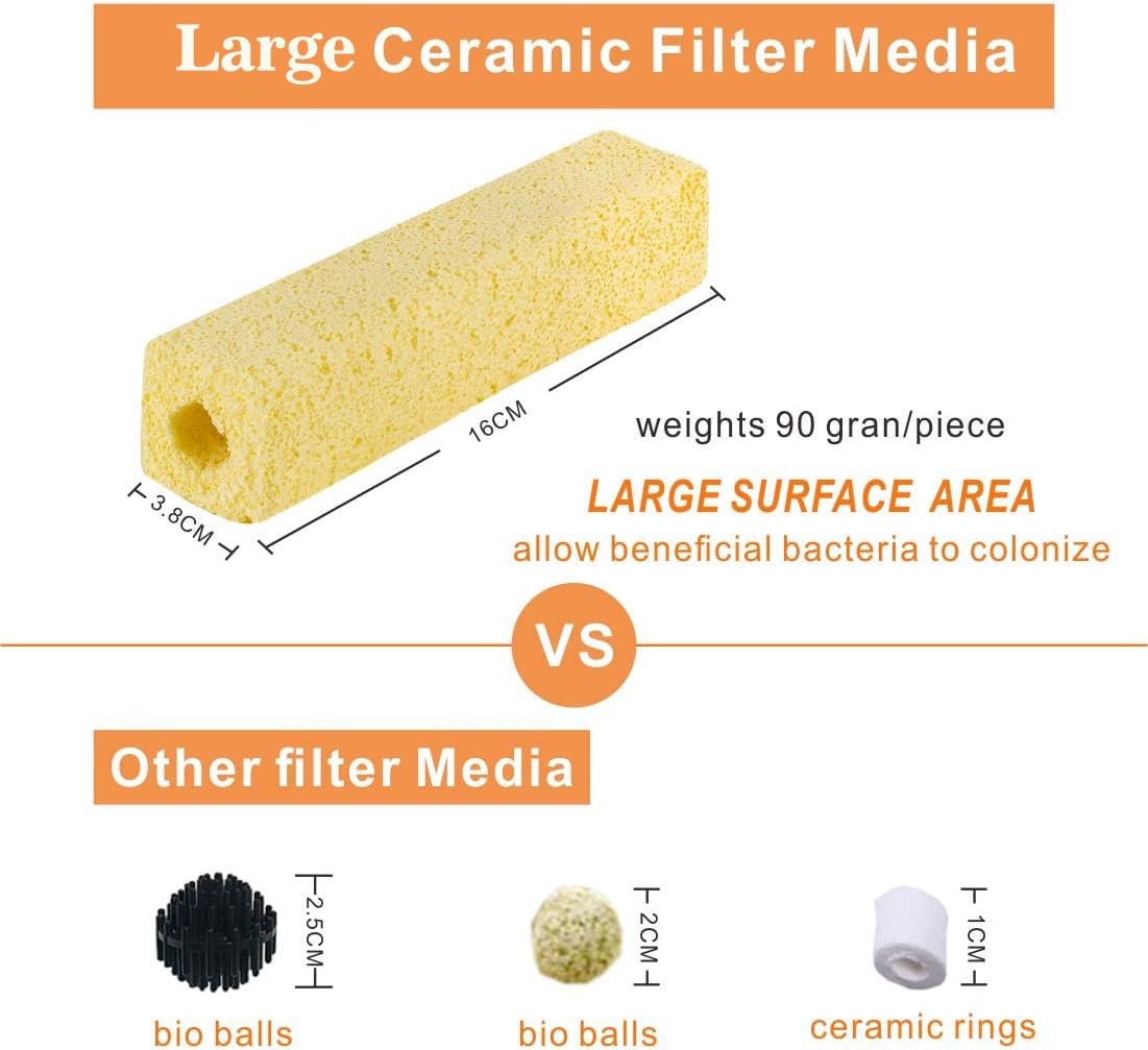 Hygger ceramic filter media with bulk 40-pack for filtration
