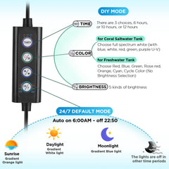 Hygger DIY mode enables customize time brightness and color
