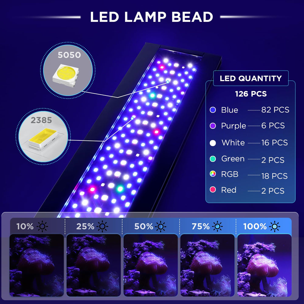 Hygger seven-color spectrum aids eye comfort and visual appeal in moonlight