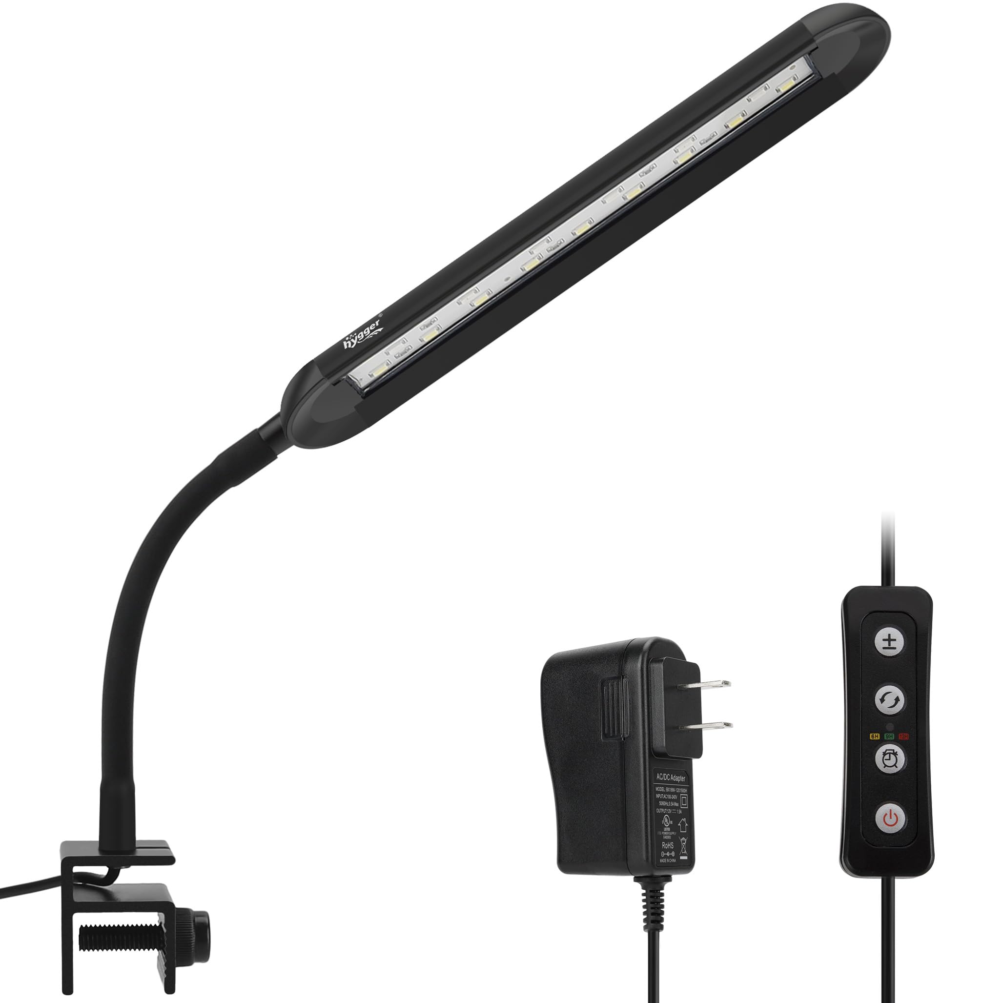 Hygger clip-on aquarium light with adjustable angle for precise tank illumination.