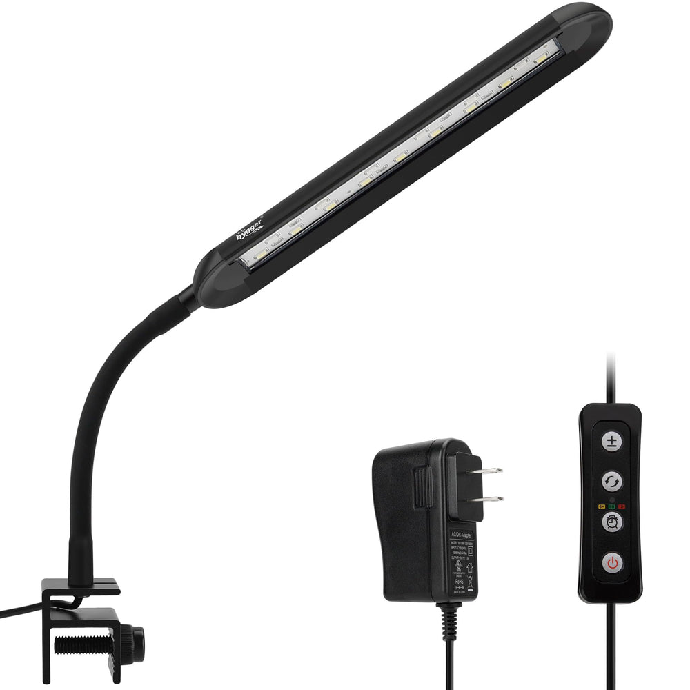 Hygger clip-on aquarium light with adjustable angle for precise tank illumination.