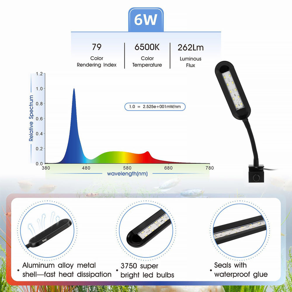 HYGGER clip-on light gooseneck adjustment enables precise direction for aquatic plants
