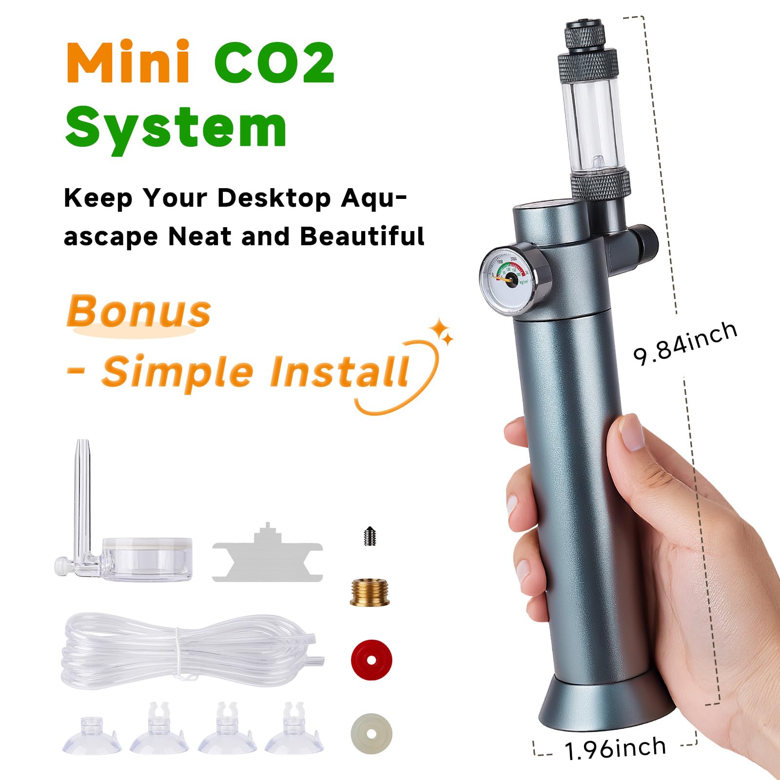 Hygger CO2 quick-connect tubing for fast setup.