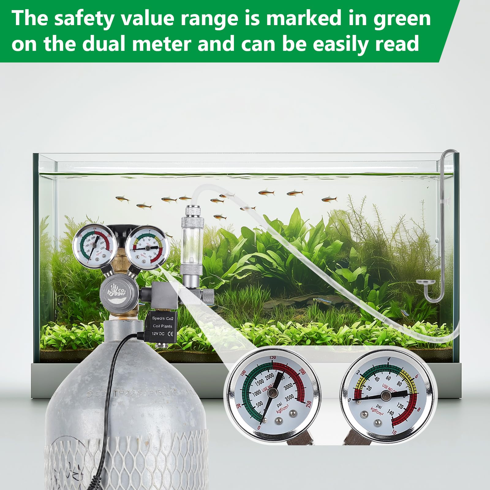 Hygger regulator seal and leak-proof design for safe aquarium CO2 delivery