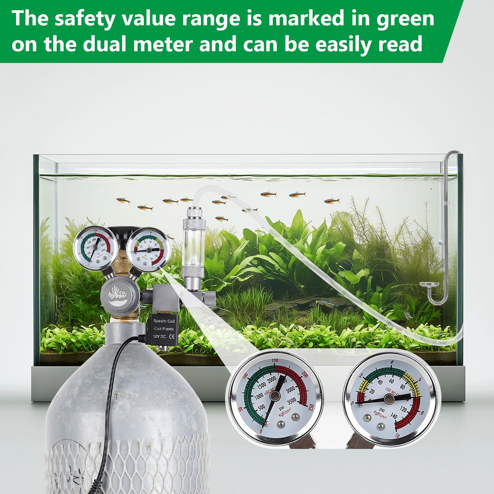 Hygger regulator seal and leak-proof design for safe aquarium CO2 delivery