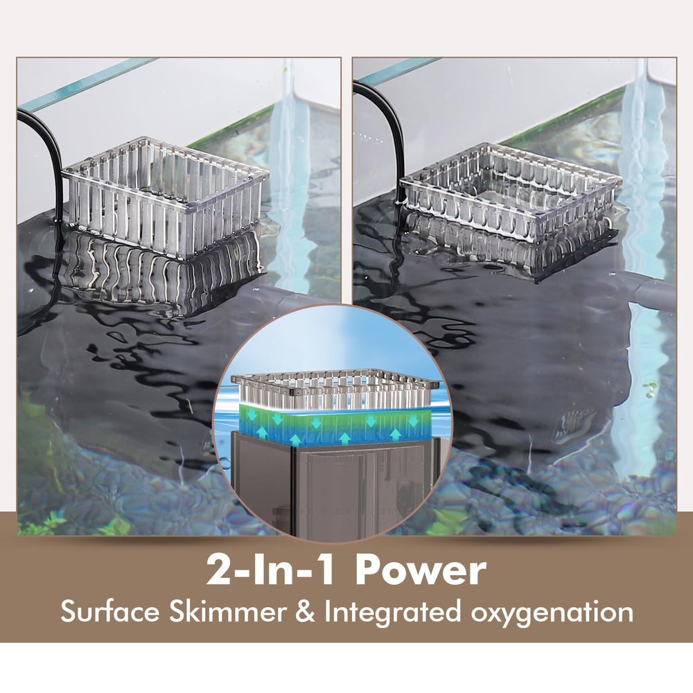 Hygger CO2 Surface Skimmer installation demonstrates easy mounting and quick setup.