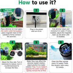 Hygger CO2 surface skimmer removing surface debris for clear water