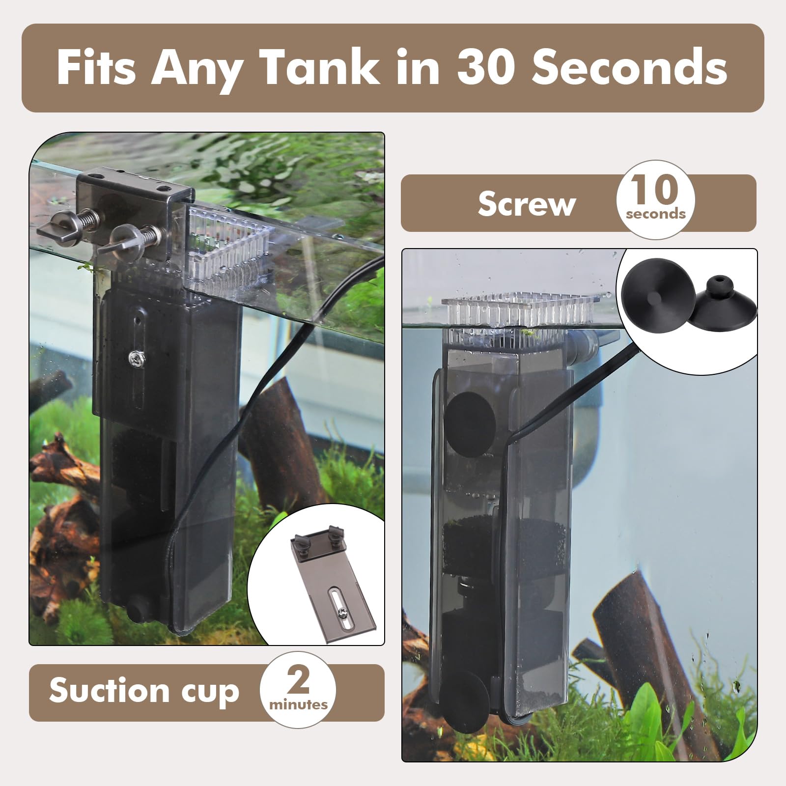 Hygger CO2 Surface Skimmer ultra-quiet pump reduces noise for peaceful tanks.