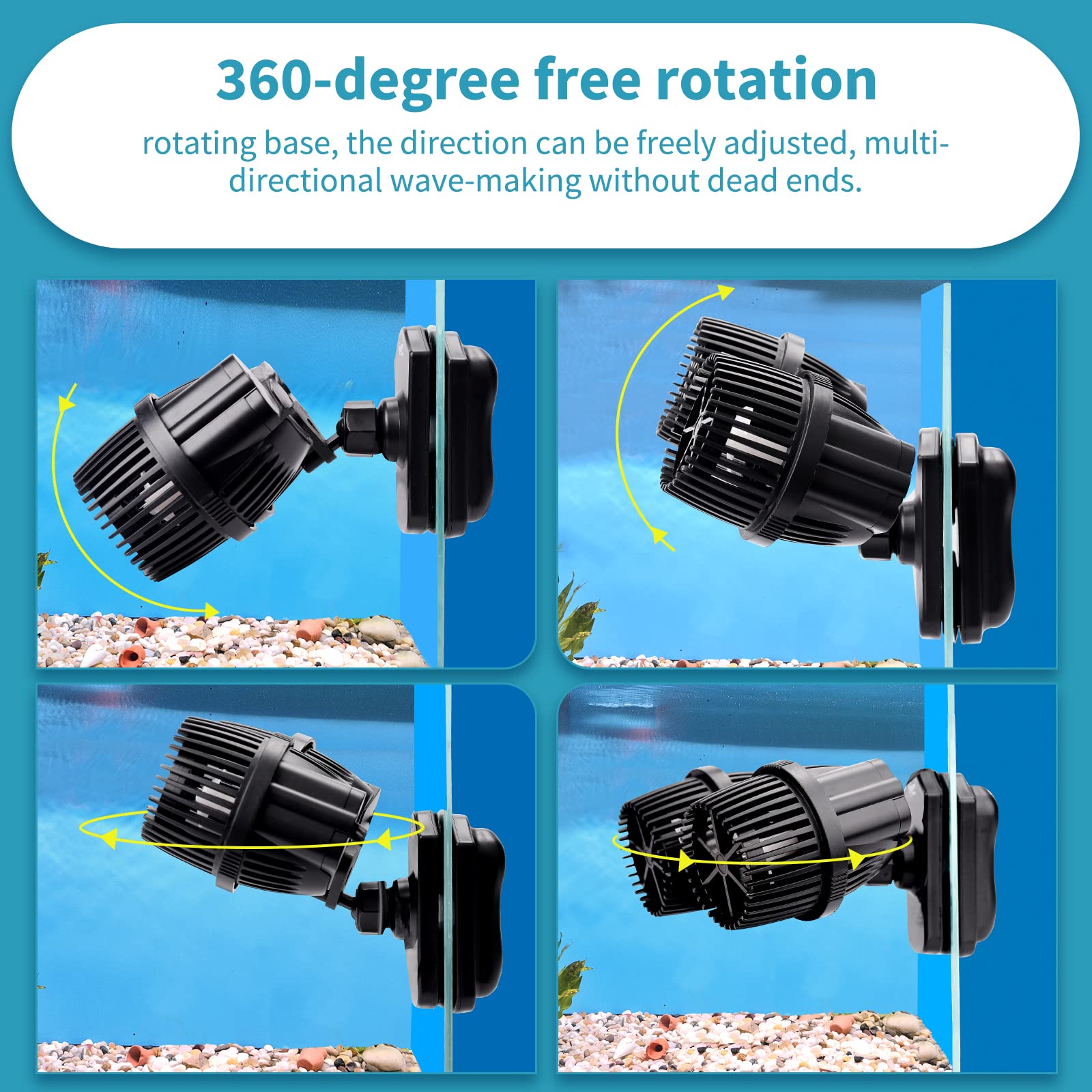 Hygger double-head circulation providing even flow across 110–240 gallon tanks.