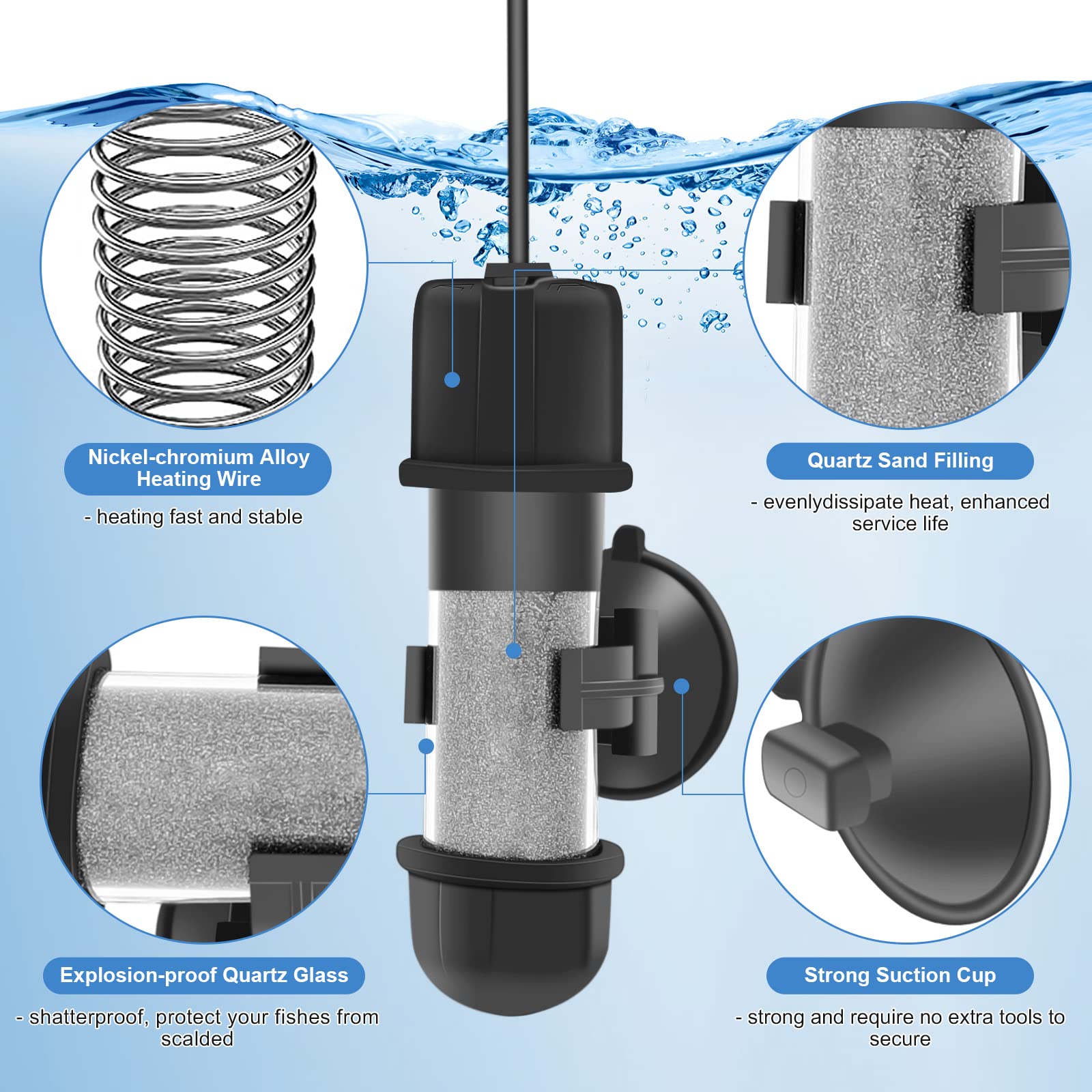 hygger heater with dry-run and overheat protection for safer use.