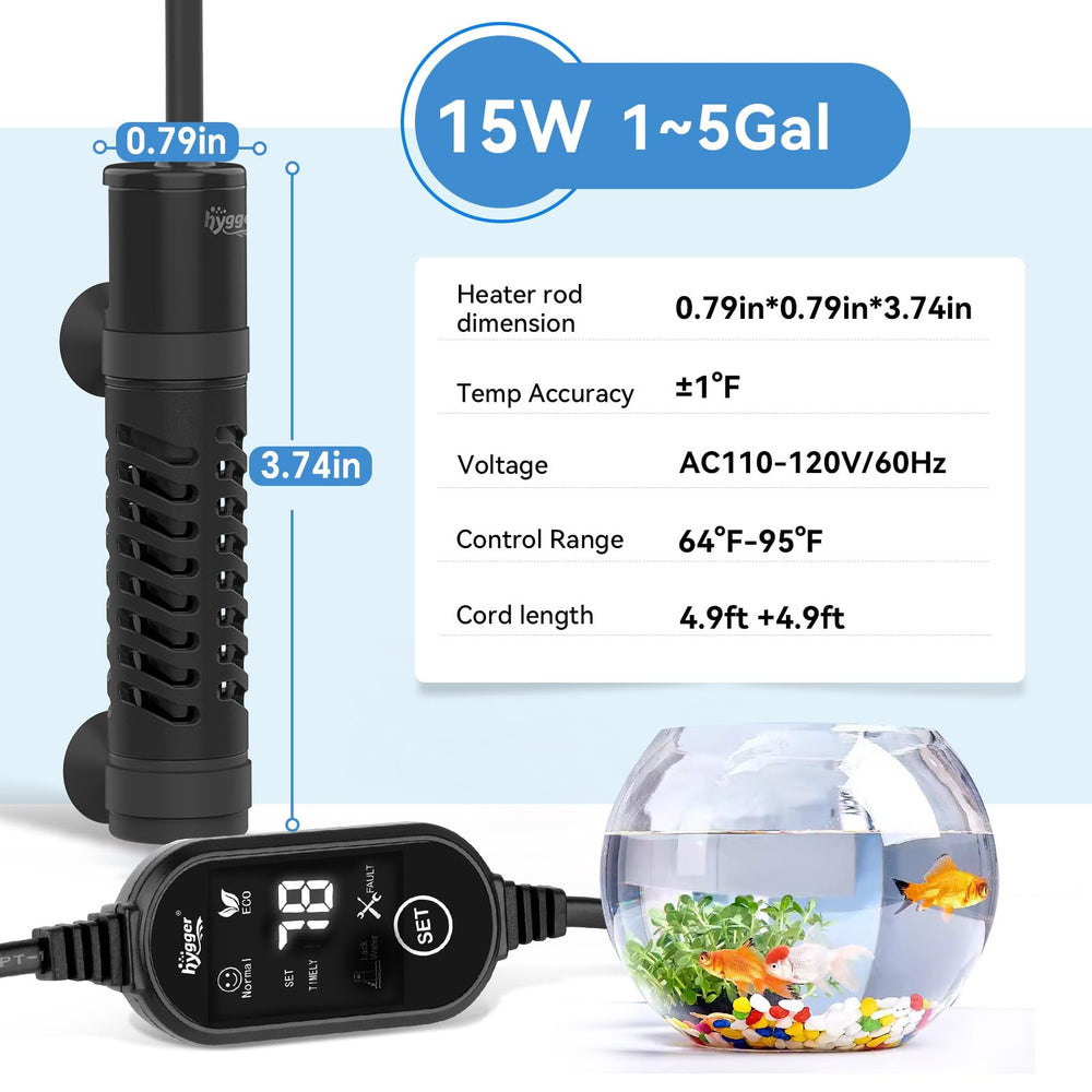 Hygger energy-efficient eco mode supports safe operation in freshwater and saltwater.