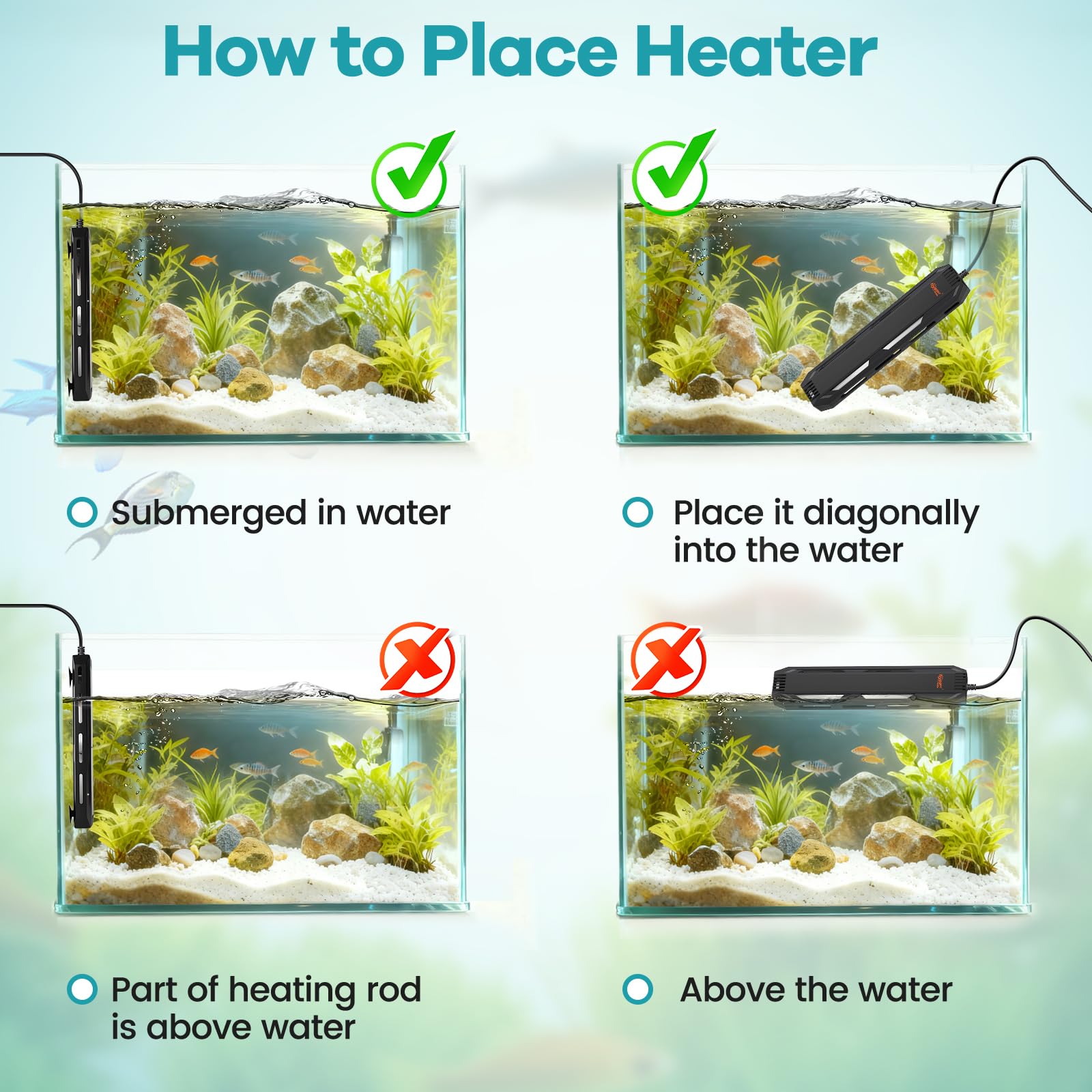 Hygger energy-saving mode lowers power as target temperature nears