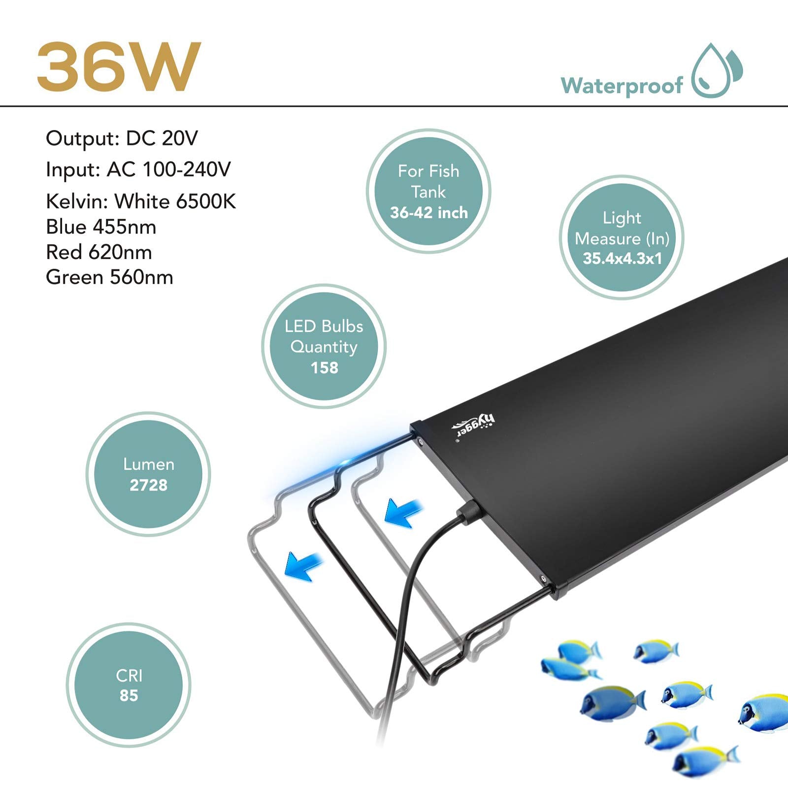 Hygger extendable bracket and separable adapter for easy tank mounting